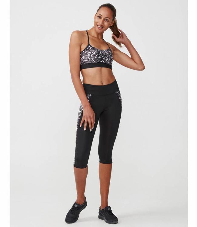 Rohnisch  Yoga Capri Legging Cire Cut - Black Dot - Alleen XS