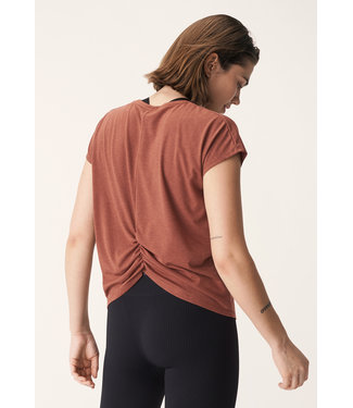 Split Back Yoga Shirt - Copper Brown