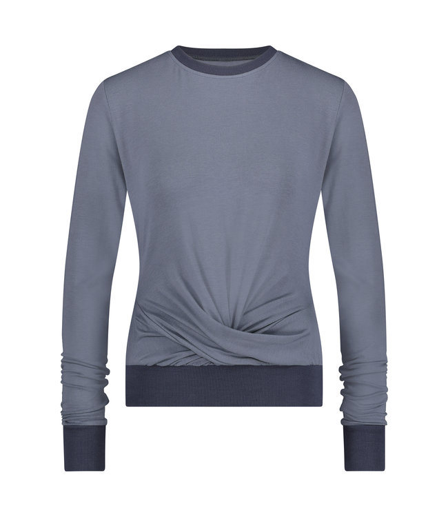 Urban Goddess Lakshmi Longsleeve Crop Top - Slate