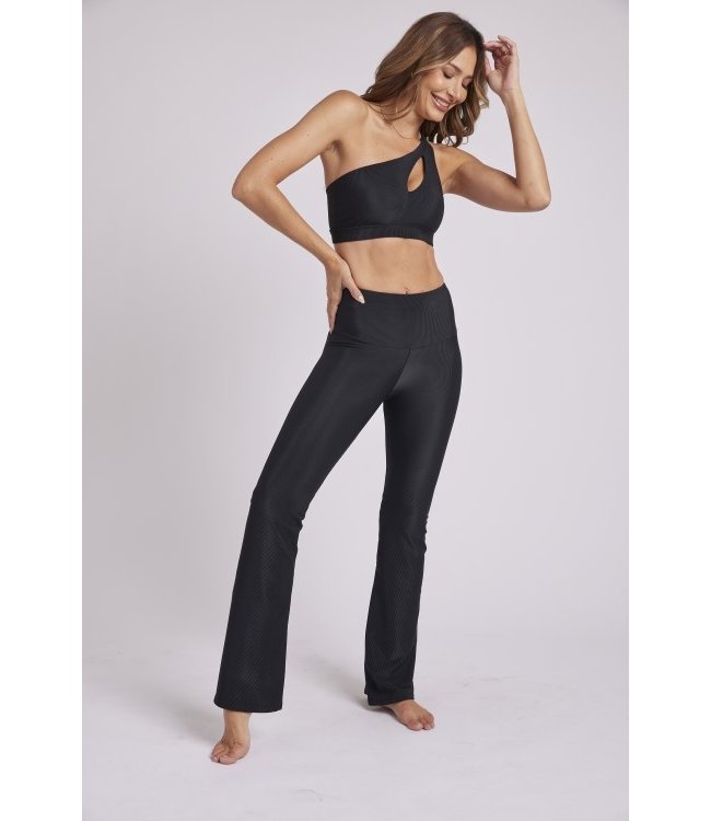 Onzie Studio Flare Yoga Broek - Black Rib