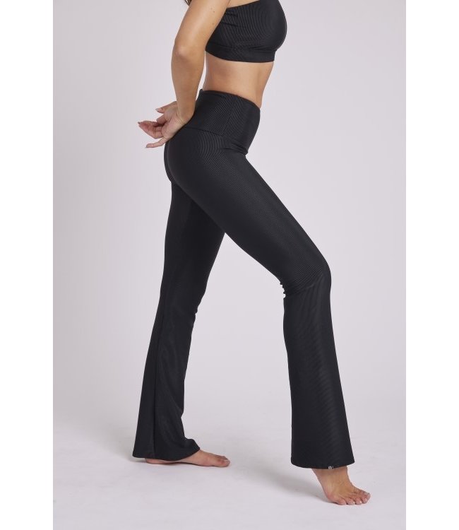 Studio Flare Yoga Broek - Black Rib 