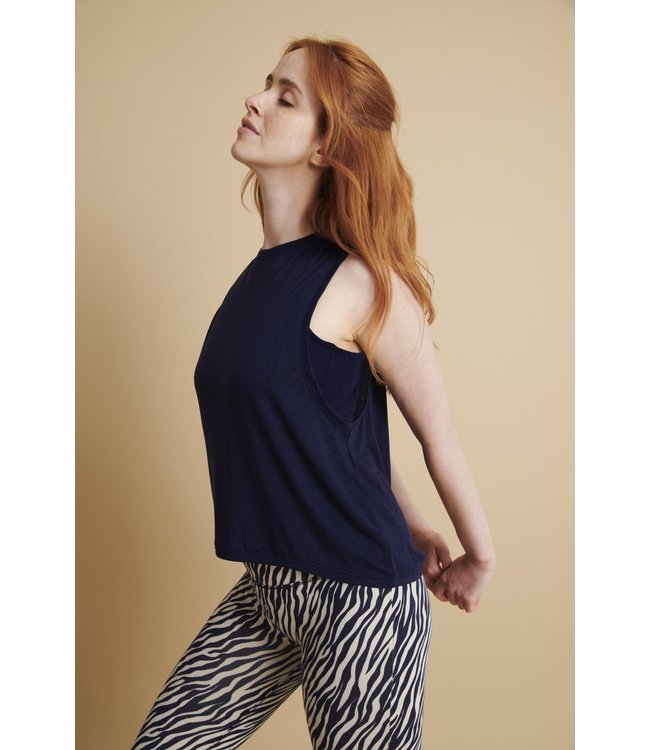 Asquith Rebalance Losse Yoga Tank Top - Navy