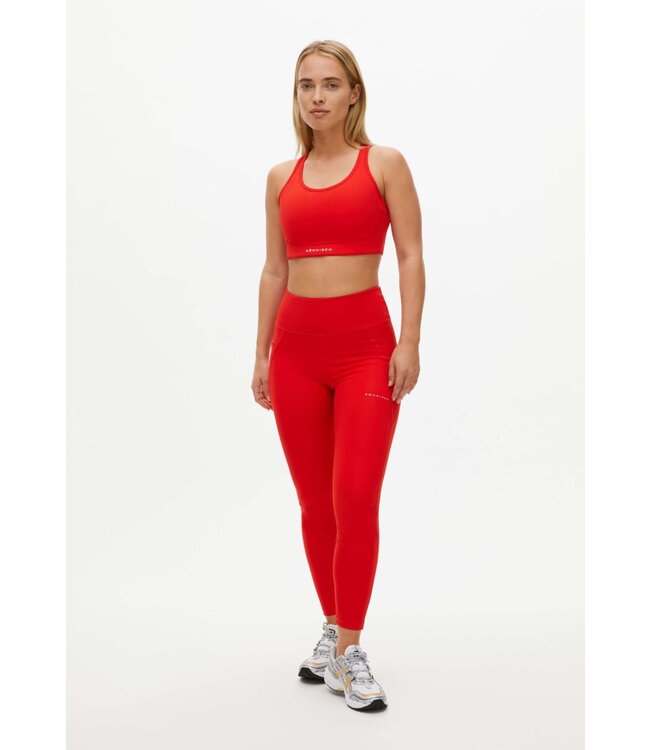 Rohnisch Flattering High Waist Sport Tights - Fiery Red