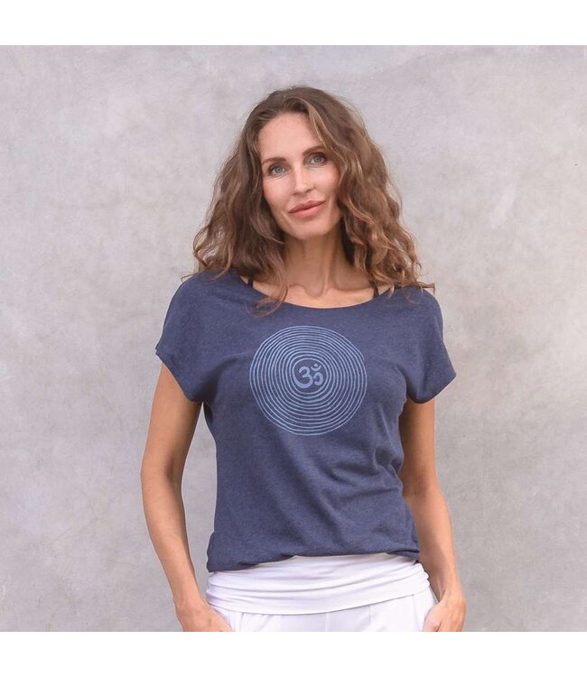 Jaya Om Yoga T-Shirt met print - Blue Melange