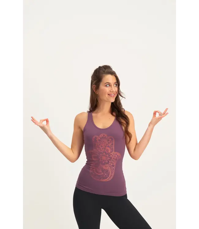 Urban Goddess Hamsa Core Yoga Tanktop Dames - Mauve