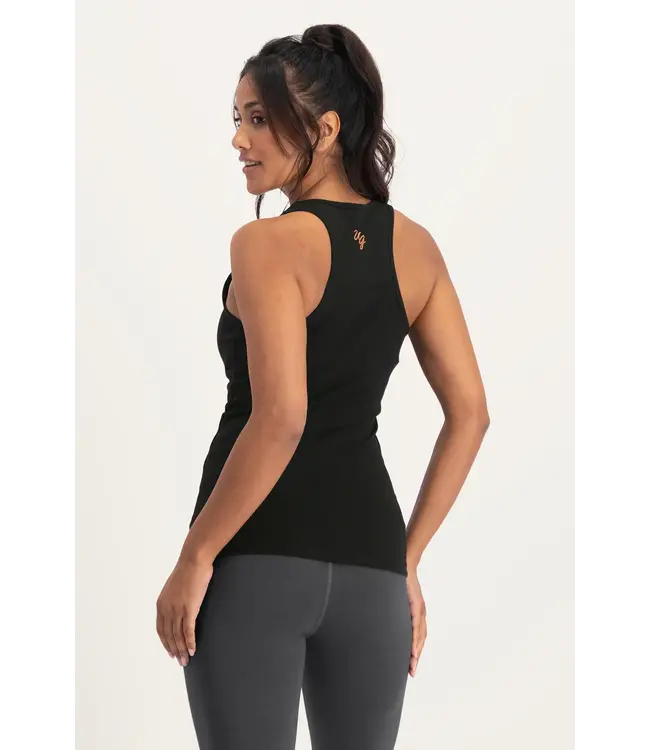 Urban Goddess OM Core Slim-Fit Yoga Tank - Onyx Black
