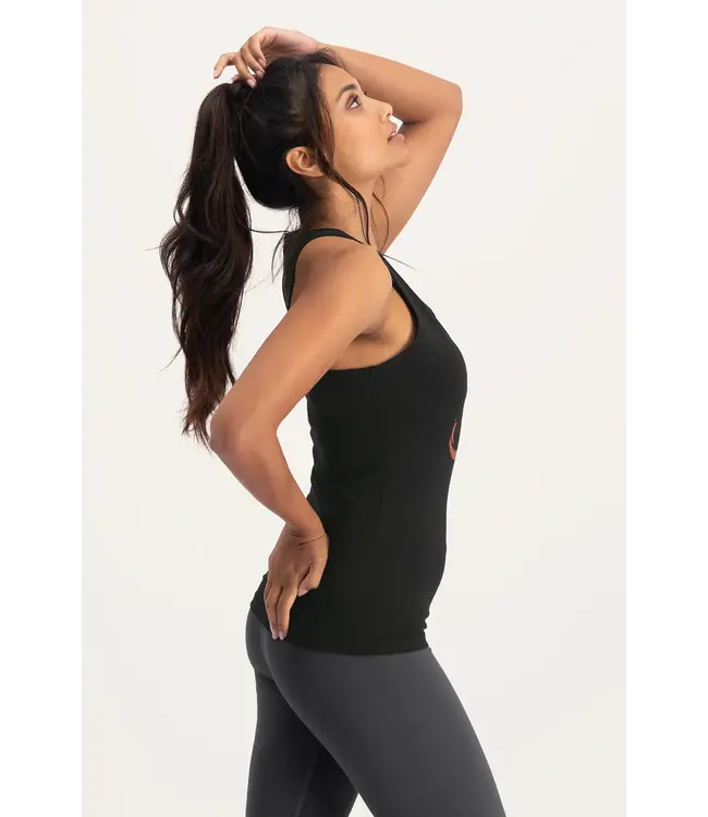 Urban Goddess OM Core Slim-Fit Yoga Tank - Onyx Black