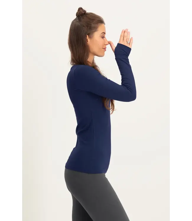 Urban Goddess Karuna OM Bamboe Yoga Longsleeve Shirt - Midnight