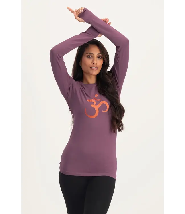 Urban Goddess Karuna OM Dry-Fit Yoga Longsleeve Shirt  - Mauve