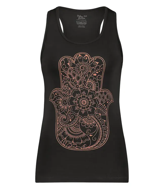 Urban Goddess Hamsa Core Yoga Tank Top - Onyx Black