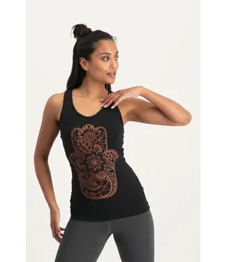 Urban Goddess Hamsa Core Tank - Onyx Black