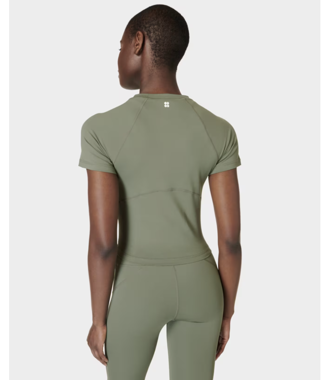 Sweaty Betty All Day Active Cropped Yoga T-Shirt - Umbra Green