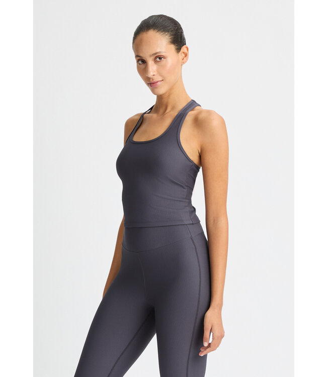 Rohnisch Ribbed R Tank - Dark Grey Plum