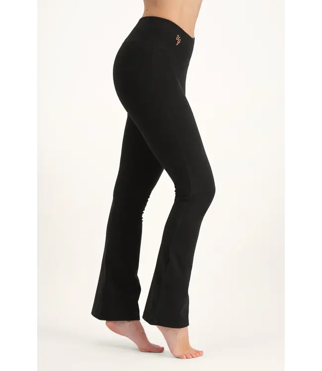 Urban Goddess Anandafied Flared Yoga broek van katoen - Onyx Black