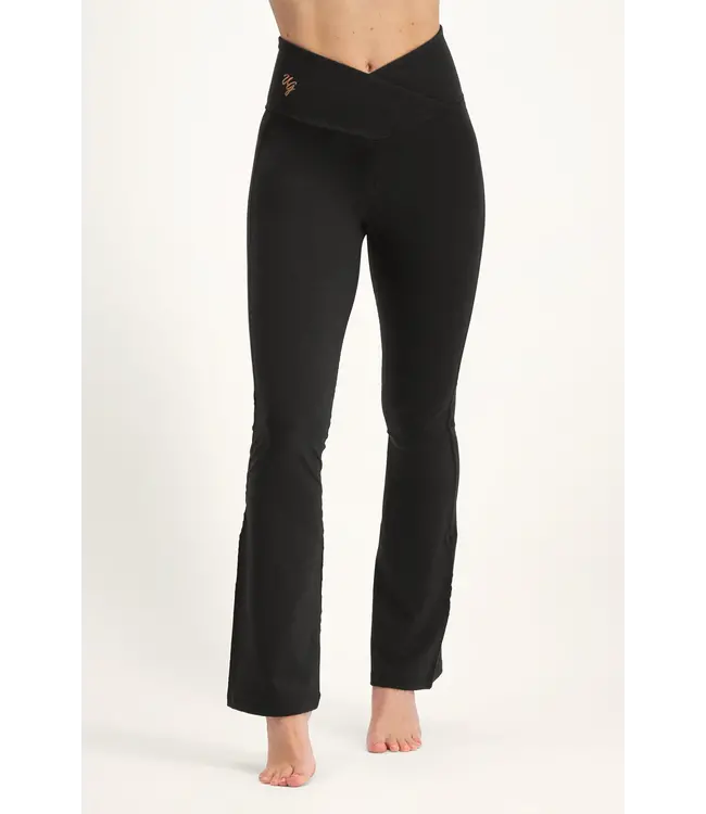 Urban Goddess OBSOLETE -> Aura Flared Yoga Sportbroek – Onyx Black