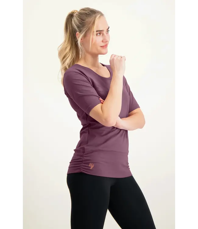 Urban Goddess Kami Dry-Fit Yoga T-Shirt - Mauve