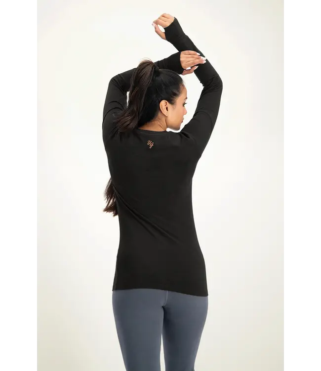 Urban Goddess Namaste Core Dry-fit Yoga Longsleeve - Onyx Black