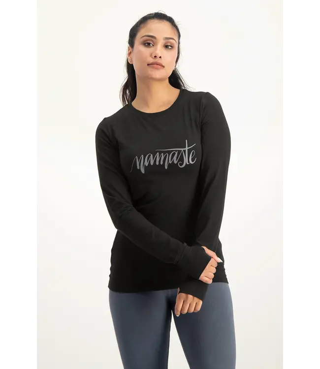 Urban Goddess Namaste Core Dry-fit Yoga Longsleeve - Onyx Black