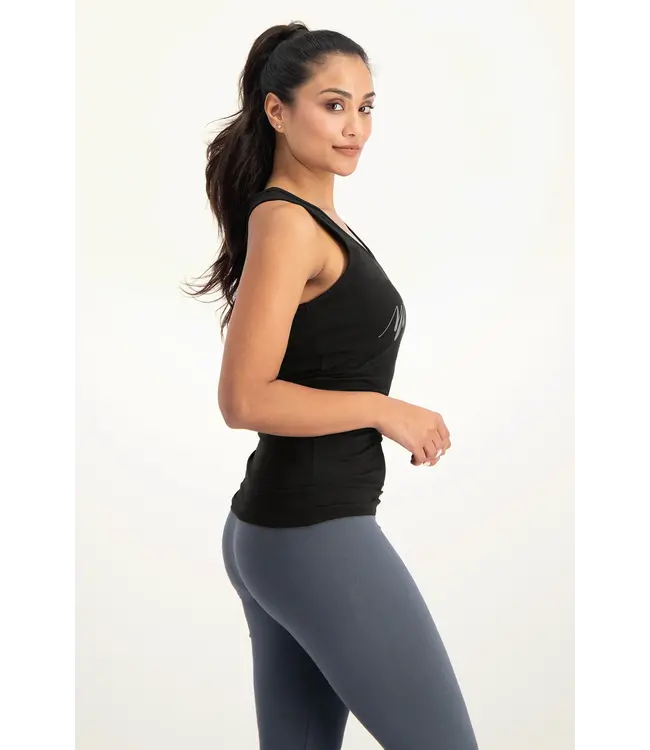 Urban Goddess Namaste Core Yoga Tank - Onyx Black