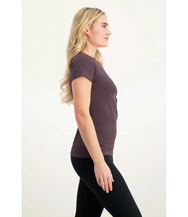 Urban Goddess Namaste Core Ademend Yoga Tee - Berry