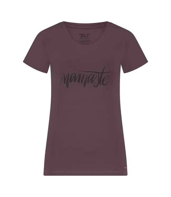 Urban Goddess Namaste Core Ademend Yoga Tee - Berry