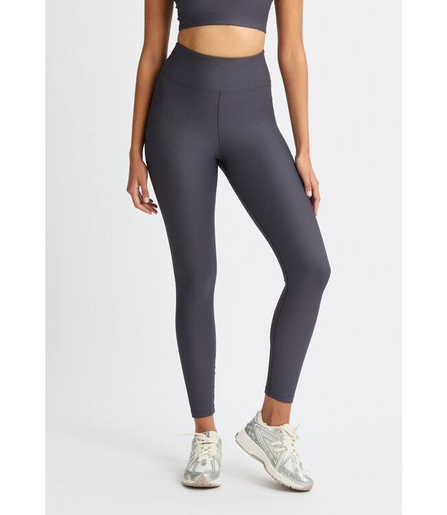 Rohnisch Ribbed R High Waist Tights -  Dark Grey Plum