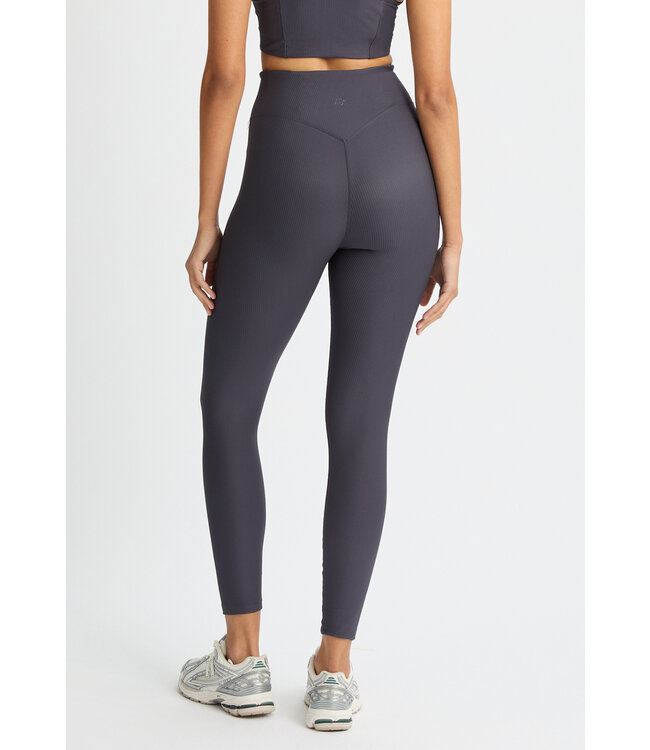 Rohnisch Ribbed R High Rise Tights -  Dark Grey Plum