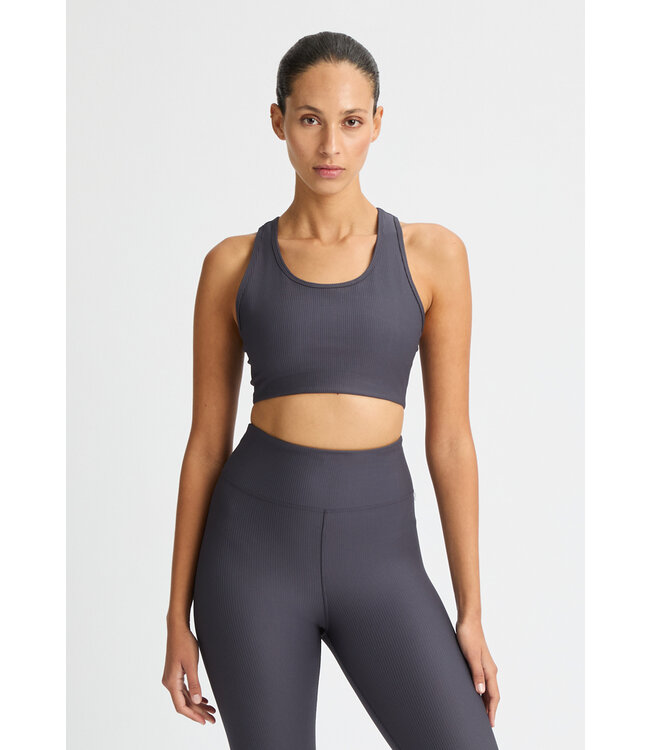 Rohnisch Ribbed R Duurzame Sportsbra - Dark Grey Plum