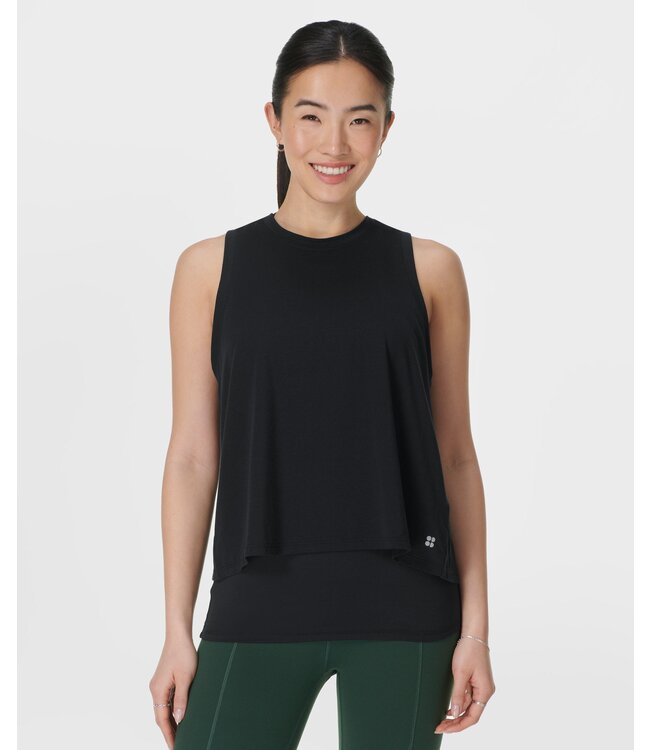 Sweaty Betty Soft Flow Double Up Yoga Bra Tank - Black