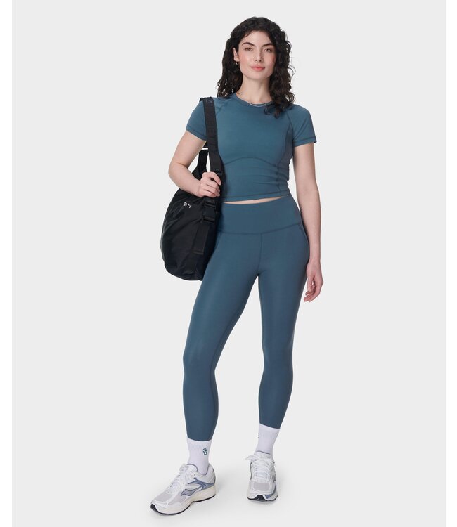 Sweaty Betty All Day Cropped Yoga T-Shirt - Subdued Blue