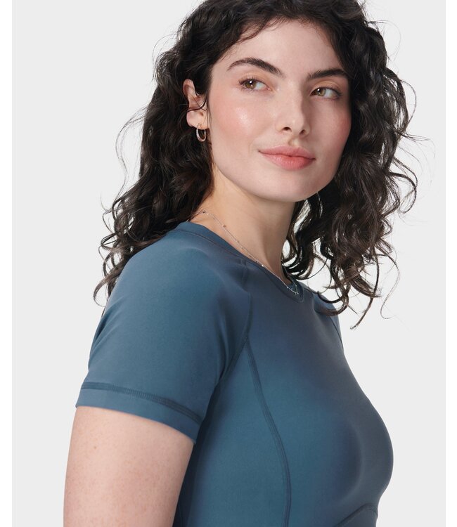 Sweaty Betty All Day Cropped Yoga T-Shirt - Subdued Blue