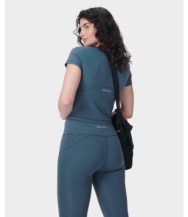 Sweaty Betty All Day Cropped Yoga T-Shirt - Subdued Blue