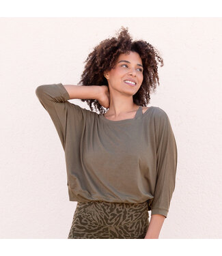 Jaya Frida 3/4 Yoga Shirt - Olive