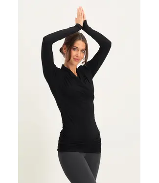 Urban Goddess Good Karma Longsleeve Yoga Top - Onyx Black