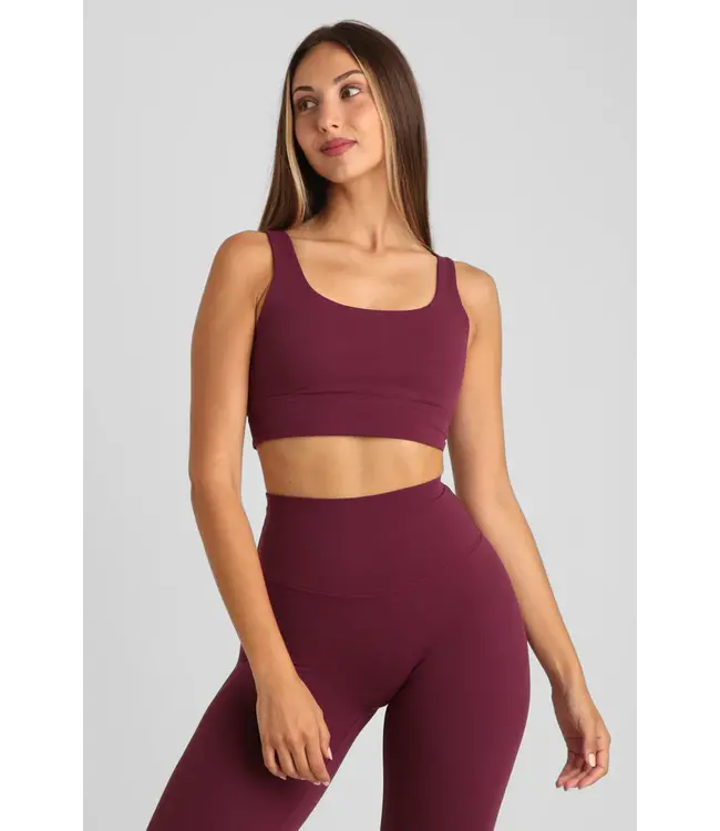 Zencore Eco Padded Yoga BH - Plum