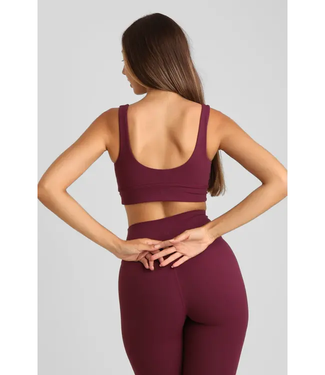 Zencore Eco Padded Yoga BH - Plum