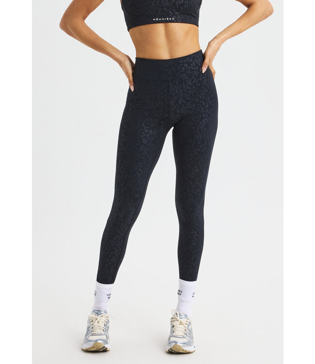 Rohnisch High-Waist Yoga Tights - Leo Emboss Black