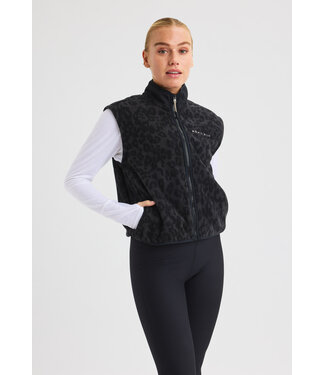 Rohnisch Thermal Zip Up Fleece Vest - Grey Leo Print