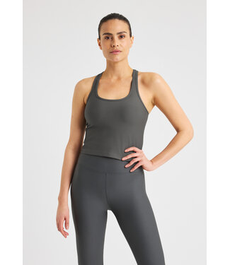 Rohnisch Ribbed R Yoga Tank - Dark Shadow