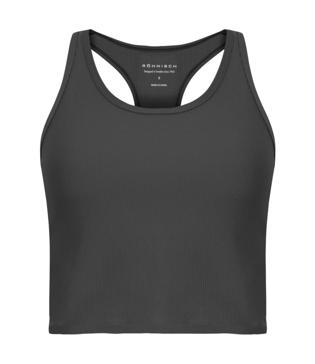 Rohnisch Cropped Yoga Tank Top - Dark Shadow