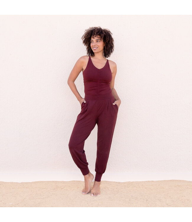 Jaya Lange Yoga Pilates Top Nicole - Burgundy