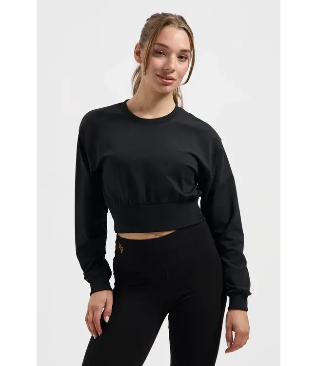 Urban Goddess Naya Cropped Yoga Lange Mouwen Top - Onyx Black