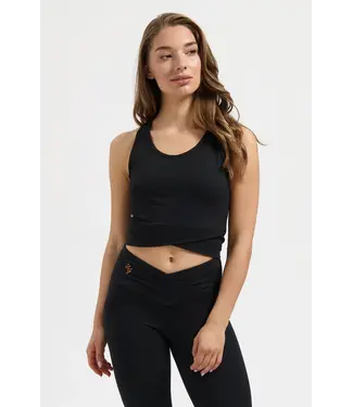 Urban Goddess Sati Yoga Crop Tank - Onyx Black