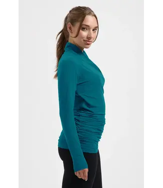 Urban Goddess Good Karma Longsleeve Yoga Tunic - Riverstone