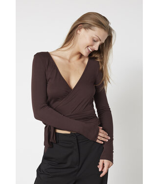 Sisters Point Lay Wrap Yoga Longsleeve – Dark Brown