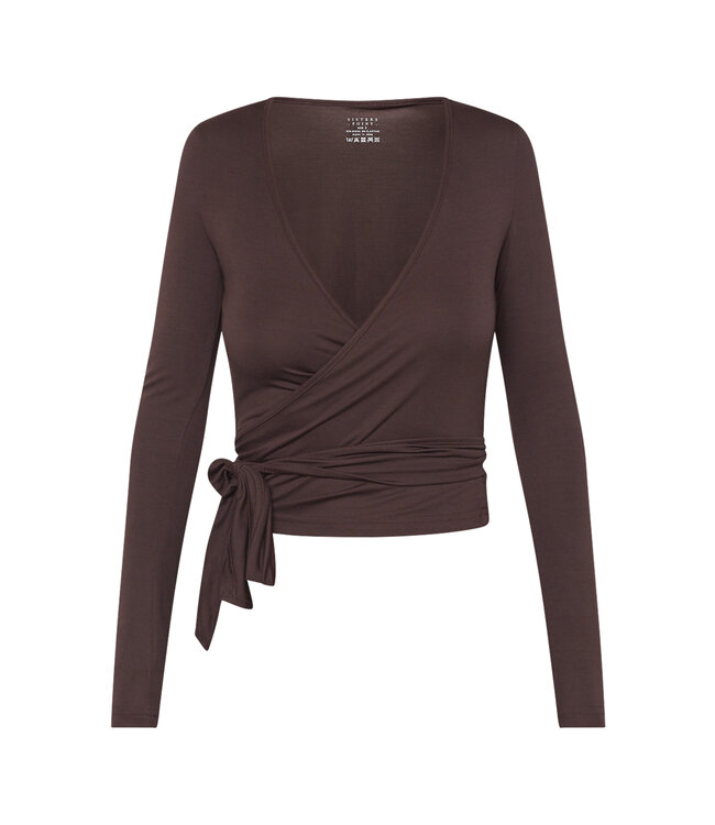 Sisters Point Lay Wrap Yoga Longsleeve – Dark Brown