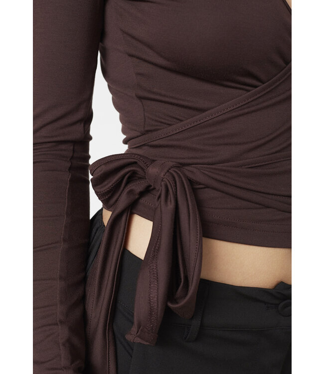 Sisters Point Lay Wrap Yoga Longsleeve – Dark Brown