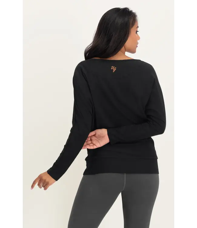 Urban Goddess Budhi Longsleeve Zwarte Yoga Top - Onyx Black