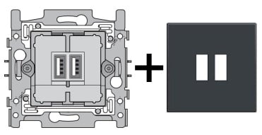 Manieren uitstulping Concessie USB lader inbouw met afwerkset Intense Anthracite (antraciet) - Zelektro.be  De webshop voor Domotica en Elektriciteit