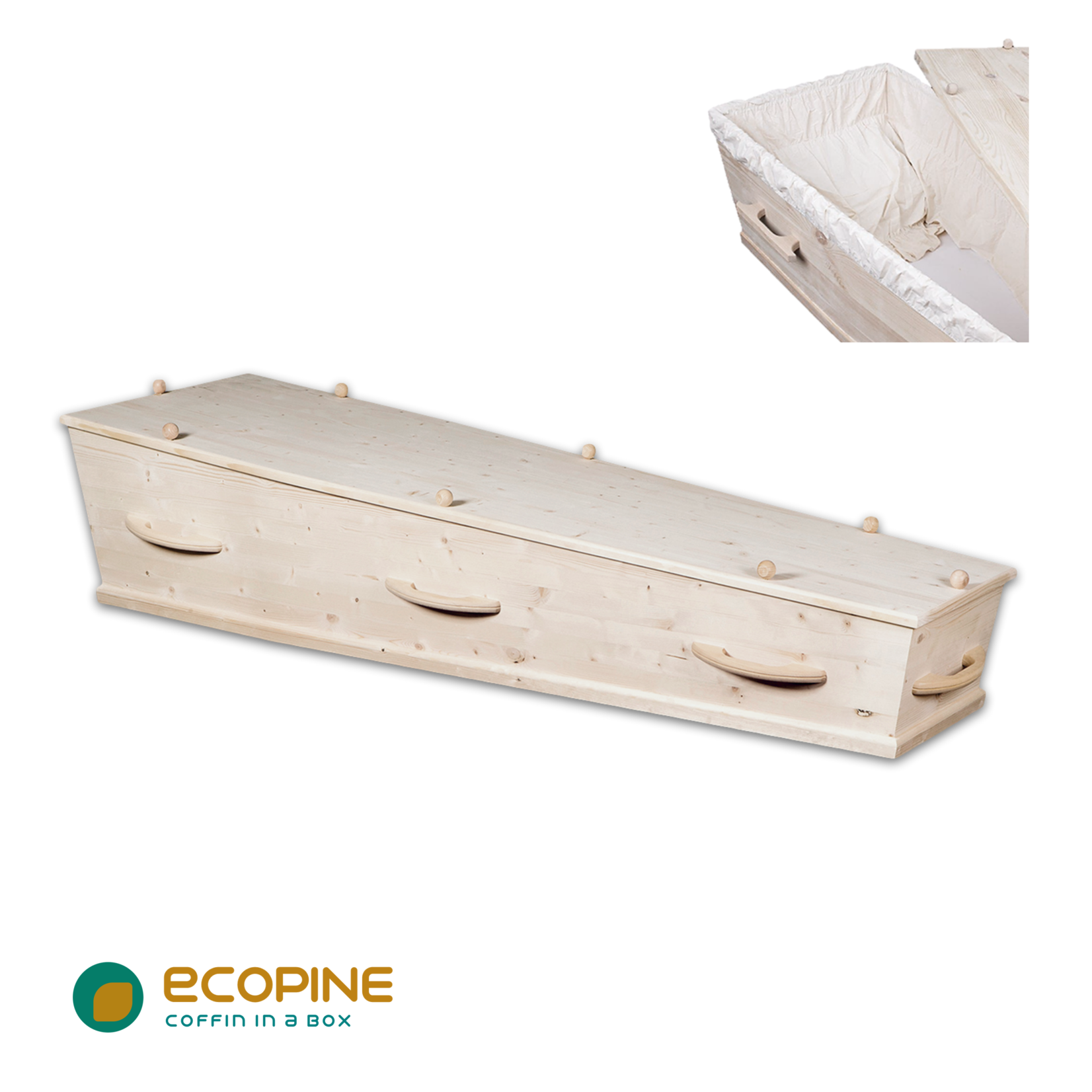 Naaldhout Goedkope Naaldhouten Uitvaartkist gratis geleverd in doos, gebruiksklaar!